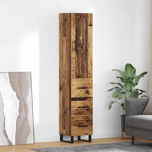 Highboard Altholz 34,5 x 34 x 180 cm Holzwerkstoff