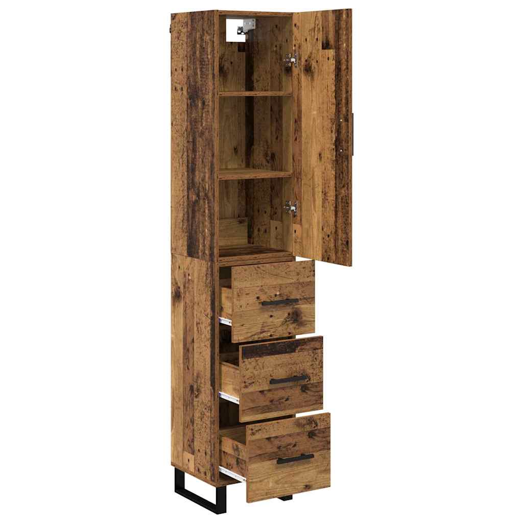 Highboard Altholz 34,5 x 34 x 180 cm Holzwerkstoff