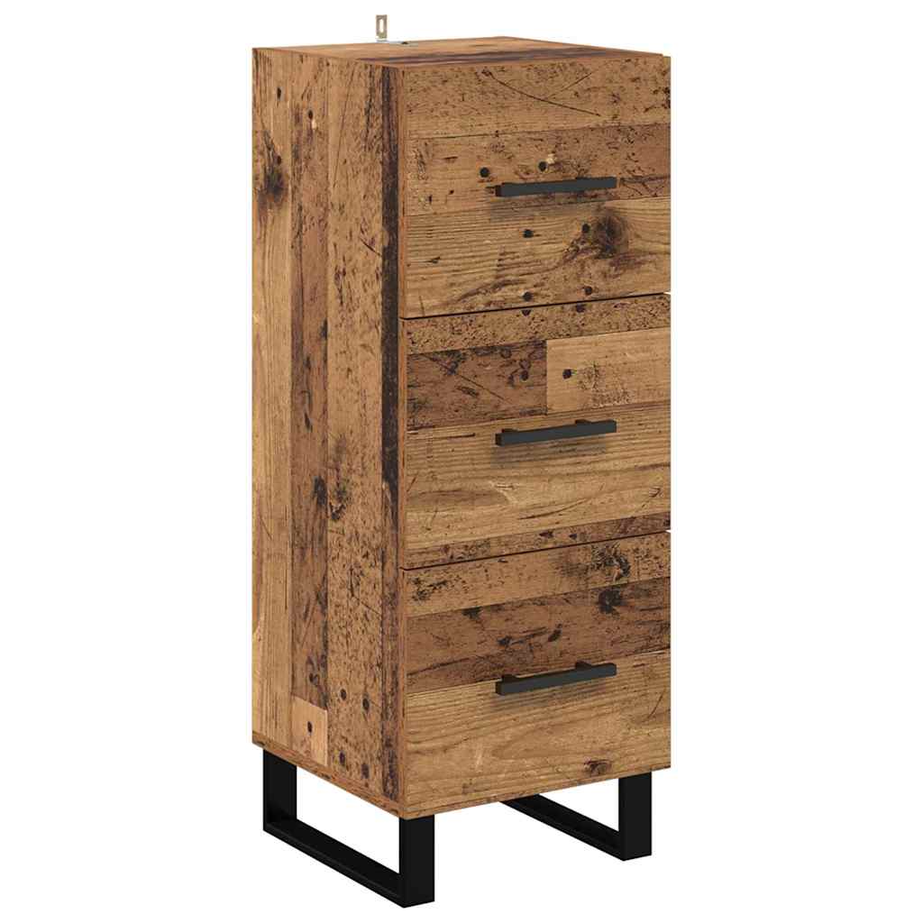 Highboard Altholz 34,5 x 34 x 180 cm Holzwerkstoff