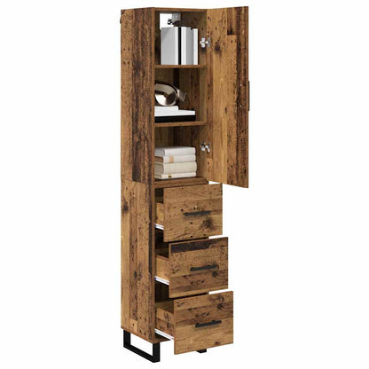 Highboard Altholz 34,5 x 34 x 180 cm Holzwerkstoff
