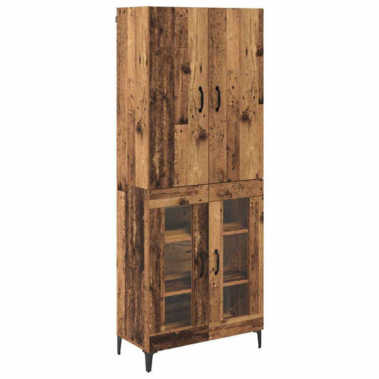 Highboard Wandmontiert Altholz 69,5 x 34 x 180 cm Holzwerkstoff