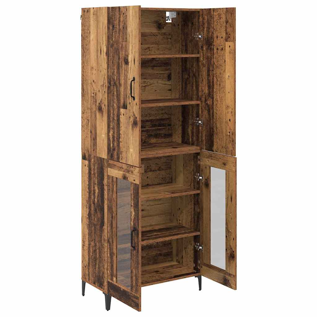 Highboard Wandmontiert Altholz 69,5 x 34 x 180 cm Holzwerkstoff