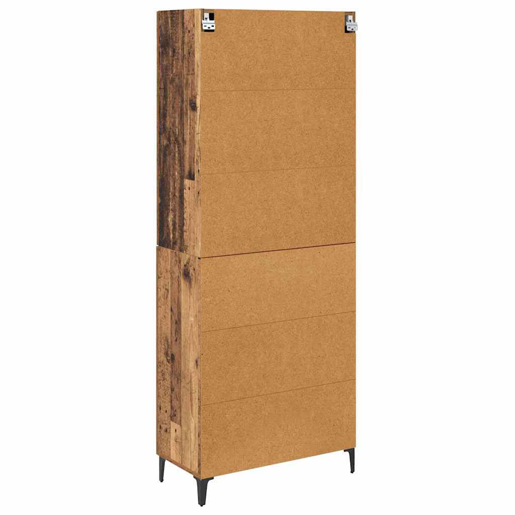 Highboard Wandmontiert Altholz 69,5 x 34 x 180 cm Holzwerkstoff