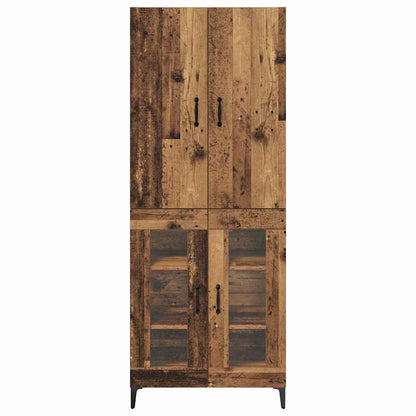 Highboard Wandmontiert Altholz 69,5 x 34 x 180 cm Holzwerkstoff