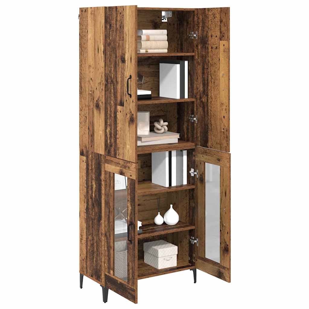 Highboard Wandmontiert Altholz 69,5 x 34 x 180 cm Holzwerkstoff