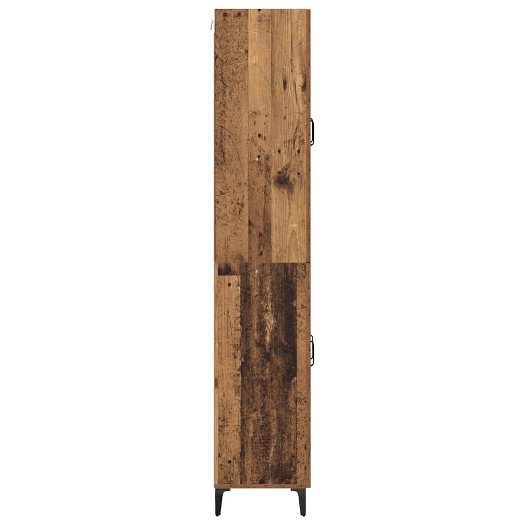 Highboard Wandmontiert Altholz 69,5 x 34 x 180 cm Holzwerkstoff