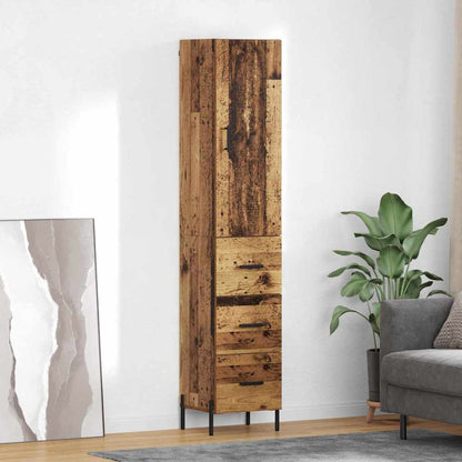 Highboard Altholz 34,5 x 34 x 180 cm Holzwerkstoff