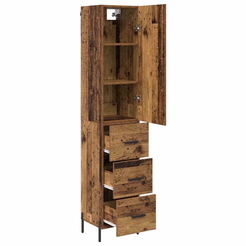 Highboard Altholz 34,5 x 34 x 180 cm Holzwerkstoff