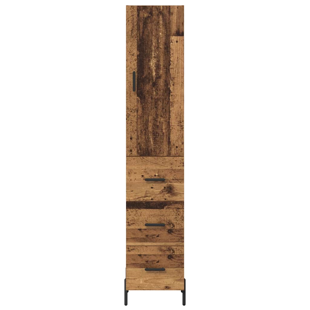 Highboard Altholz 34,5 x 34 x 180 cm Holzwerkstoff