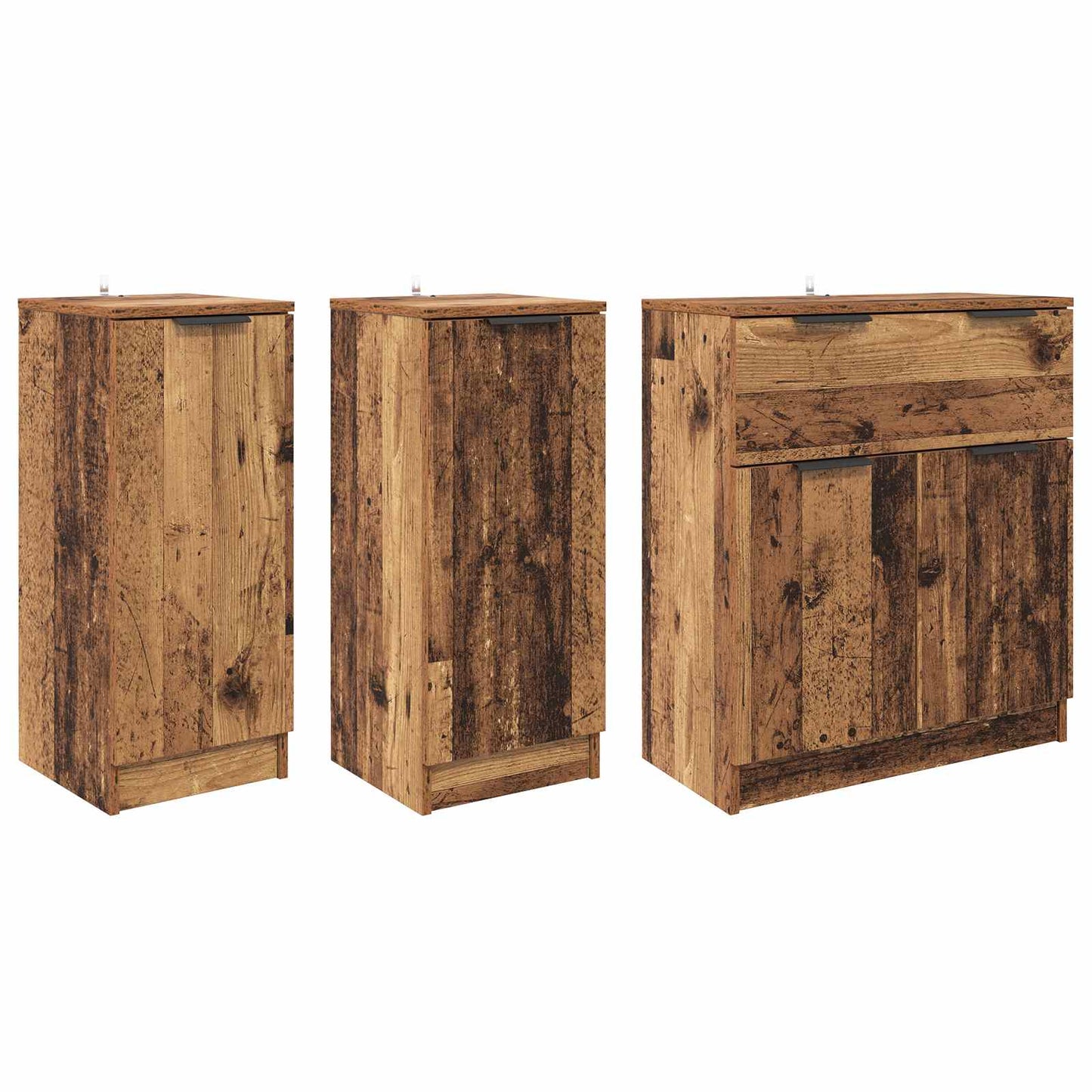 Sideboard mit Schubladen 3 pcs Altholz Holzwerkstoff