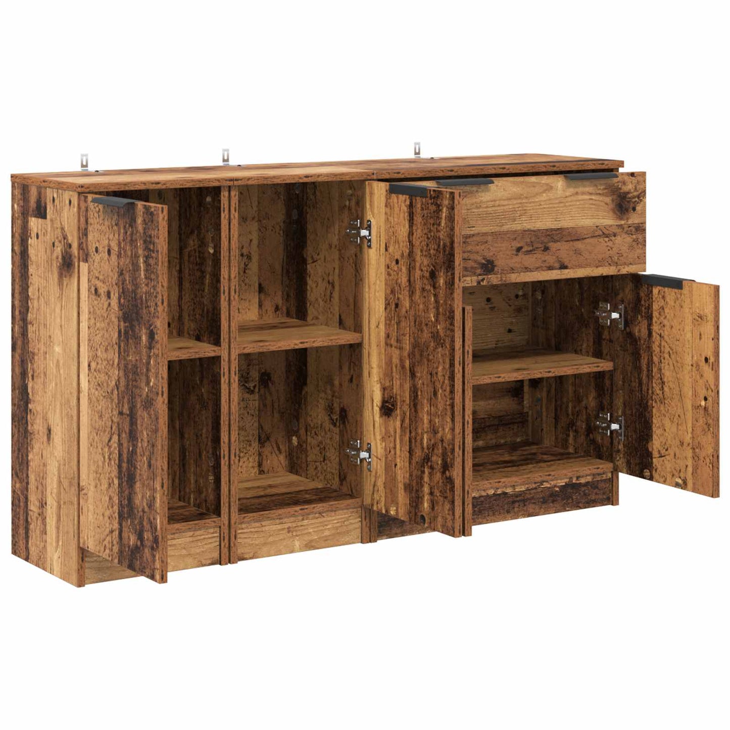 Sideboard mit Schubladen 3 pcs Altholz Holzwerkstoff