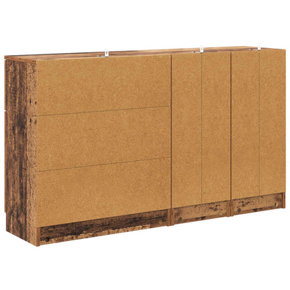 Sideboard mit Schubladen 3 pcs Altholz Holzwerkstoff