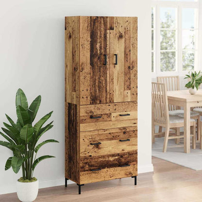 Highboard Wandmontiert Altholz 69,5 x 34 x 180 cm Holzwerkstoff