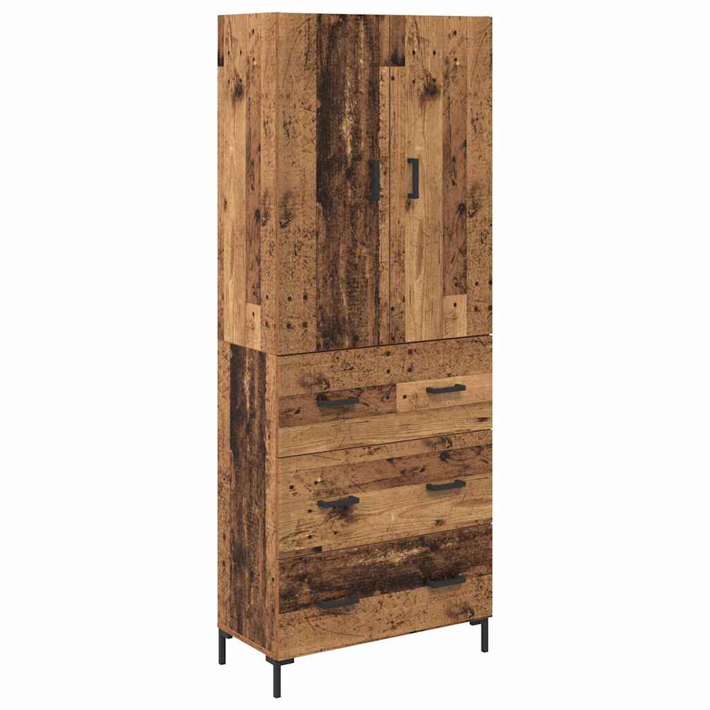 Highboard Wandmontiert Altholz 69,5 x 34 x 180 cm Holzwerkstoff