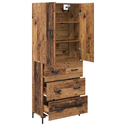 Highboard Wandmontiert Altholz 69,5 x 34 x 180 cm Holzwerkstoff