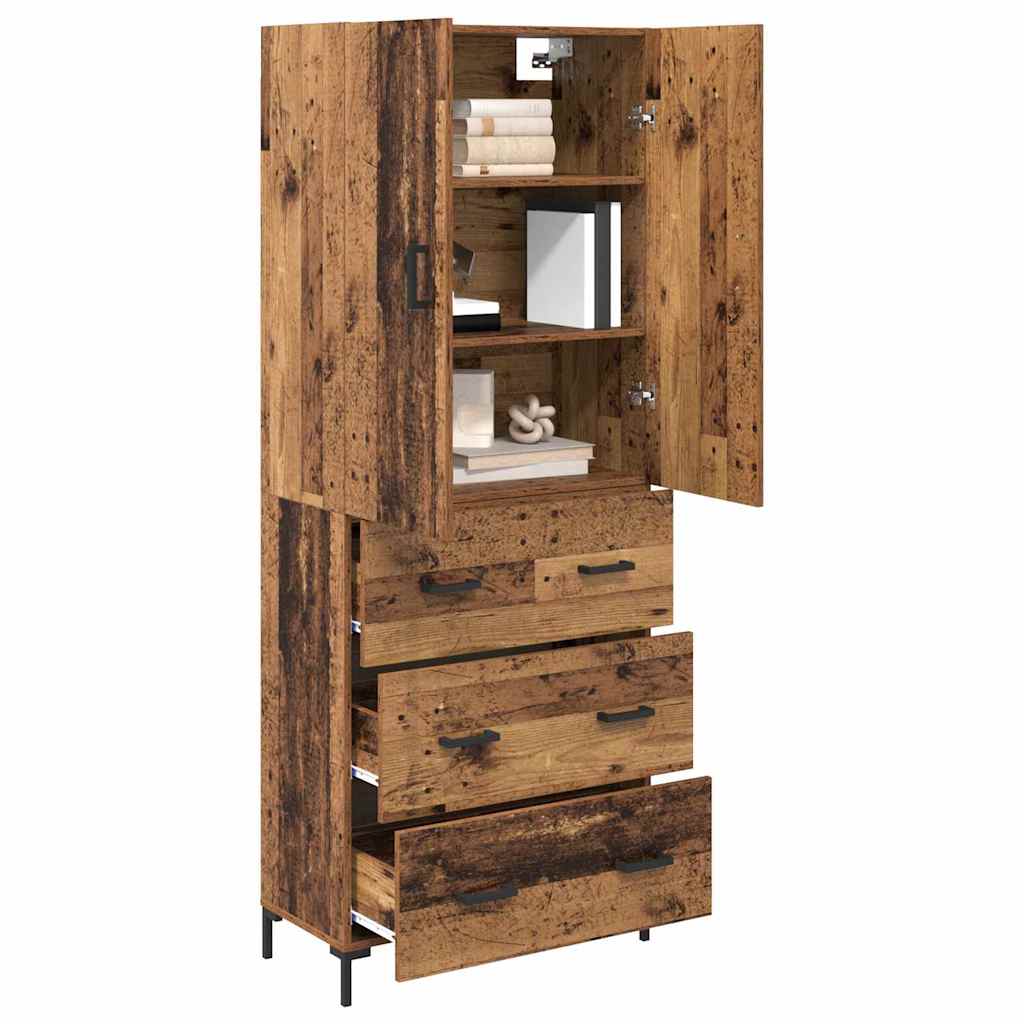 Highboard Wandmontiert Altholz 69,5 x 34 x 180 cm Holzwerkstoff