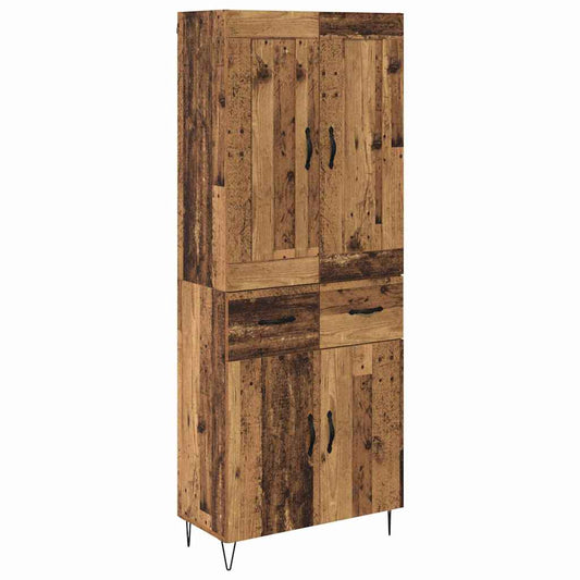 Highboard Altholz 69,5 x 34 x 180 cm Holzwerkstoff