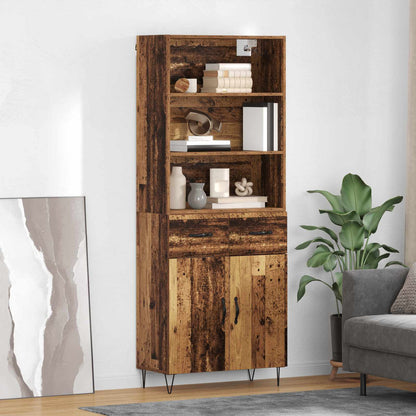 Highboard Altholz 69,5 x 34 x 180 cm Holzwerkstoff