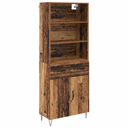 Highboard Altholz 69,5 x 34 x 180 cm Holzwerkstoff