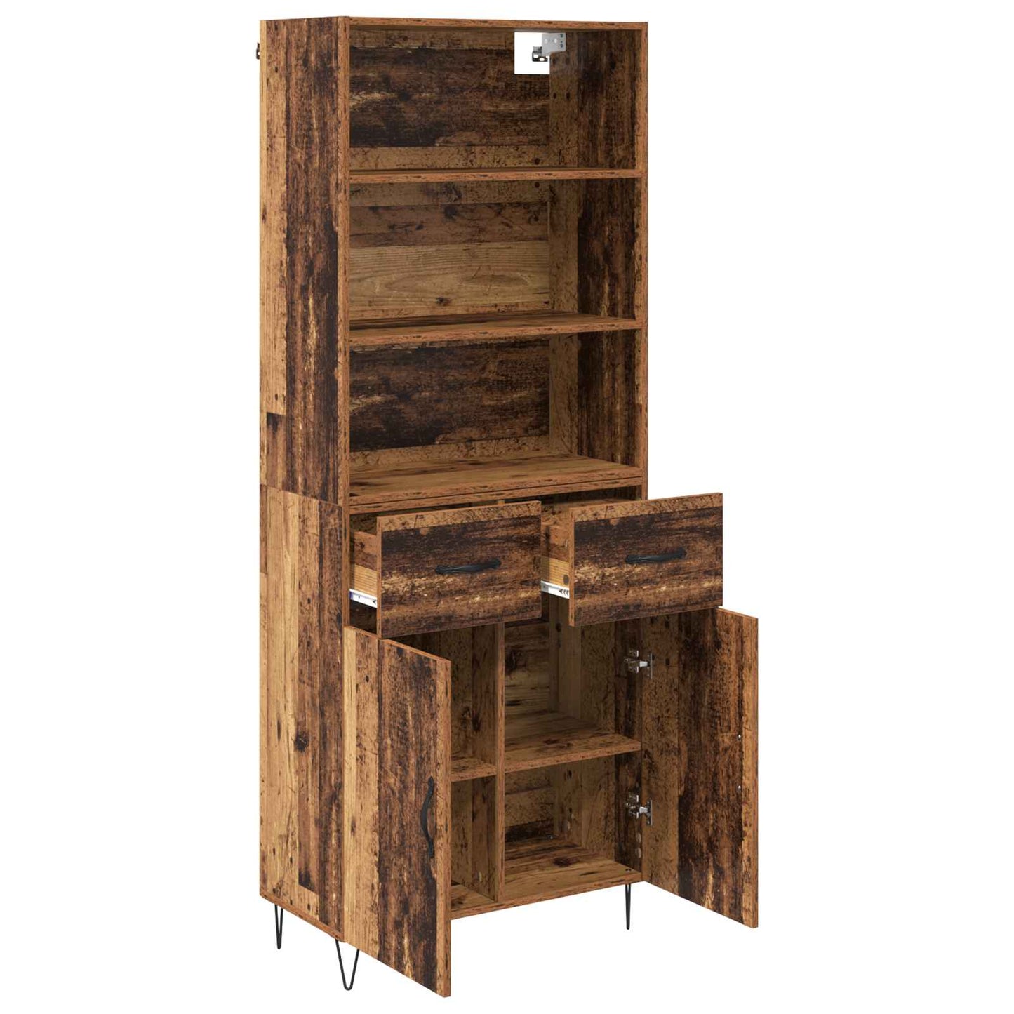 Highboard Altholz 69,5 x 34 x 180 cm Holzwerkstoff