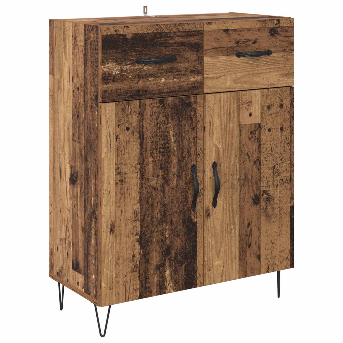 Highboard Altholz 69,5 x 34 x 180 cm Holzwerkstoff