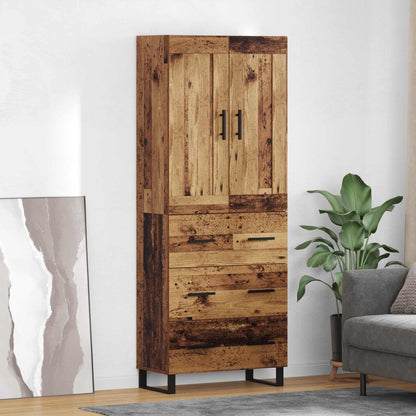 Highboard Altholz 69,5 x 34 x 180 cm Holzwerkstoff