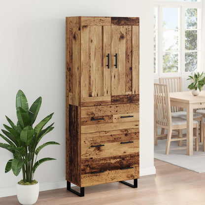 Highboard Altholz 69,5 x 34 x 180 cm Holzwerkstoff