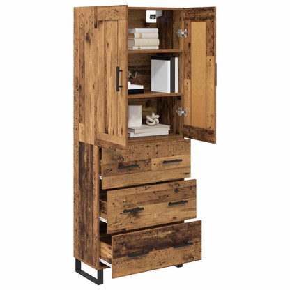 Highboard Altholz 69,5 x 34 x 180 cm Holzwerkstoff