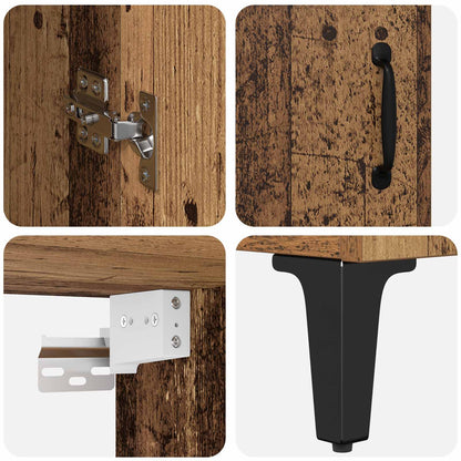 Highboard Altholz 69,5 x 34 x 180 cm Holzwerkstoff