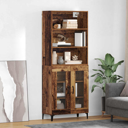 Highboard Altholz 69,5 x 34 x 180 cm Holzwerkstoff