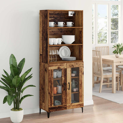 Highboard Altholz 69,5 x 34 x 180 cm Holzwerkstoff