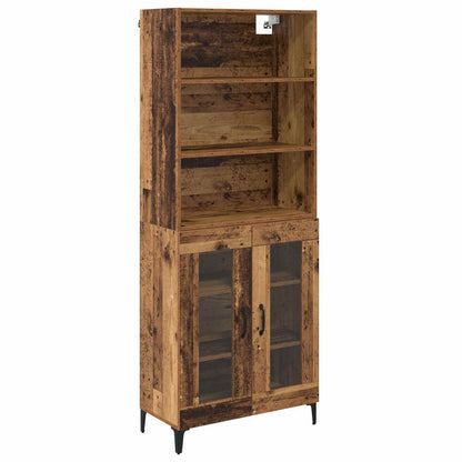 Highboard Altholz 69,5 x 34 x 180 cm Holzwerkstoff
