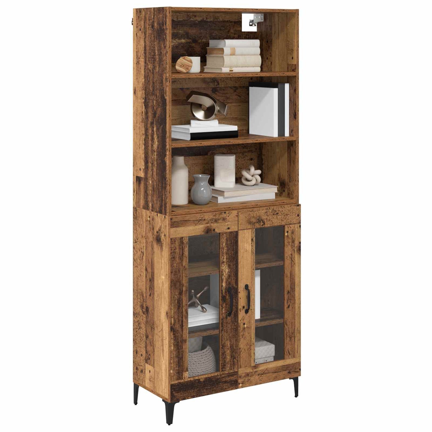 Highboard Altholz 69,5 x 34 x 180 cm Holzwerkstoff