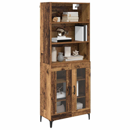 Highboard Altholz 69,5 x 34 x 180 cm Holzwerkstoff