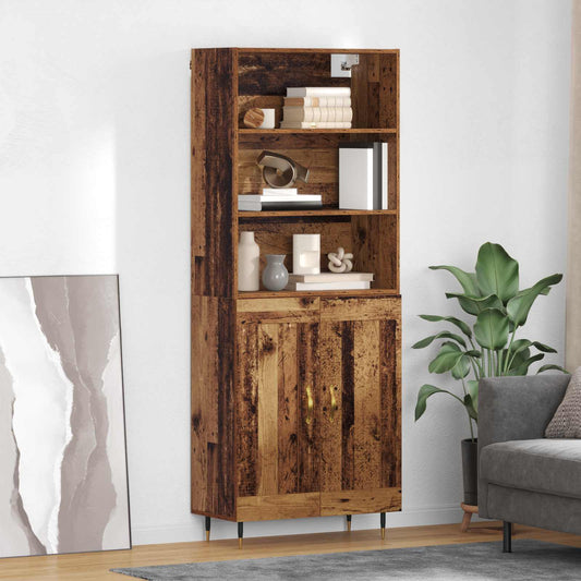 Highboard Altholz 69,5 x 34 x 180 cm Holzwerkstoff