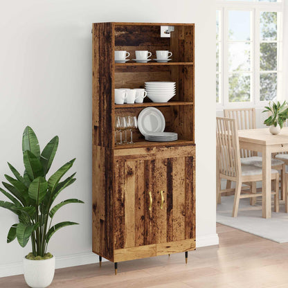 Highboard Altholz 69,5 x 34 x 180 cm Holzwerkstoff