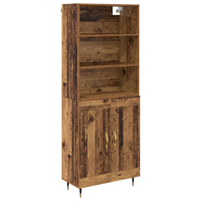 Highboard Altholz 69,5 x 34 x 180 cm Holzwerkstoff