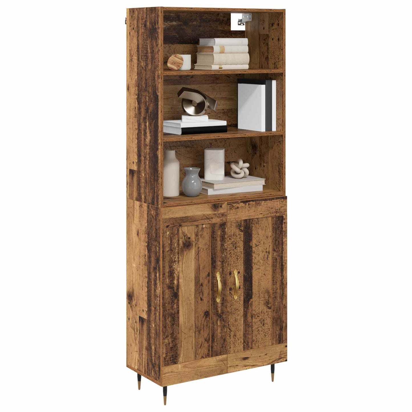 Highboard Altholz 69,5 x 34 x 180 cm Holzwerkstoff