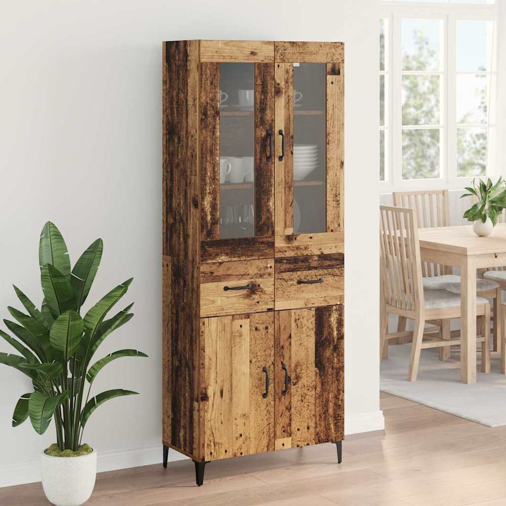 Highboard Wandmontiert Altholz 69,5 x 34 x 180 cm Holzwerkstoff
