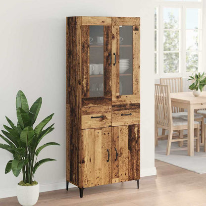 Highboard Wandmontiert Altholz 69,5 x 34 x 180 cm Holzwerkstoff