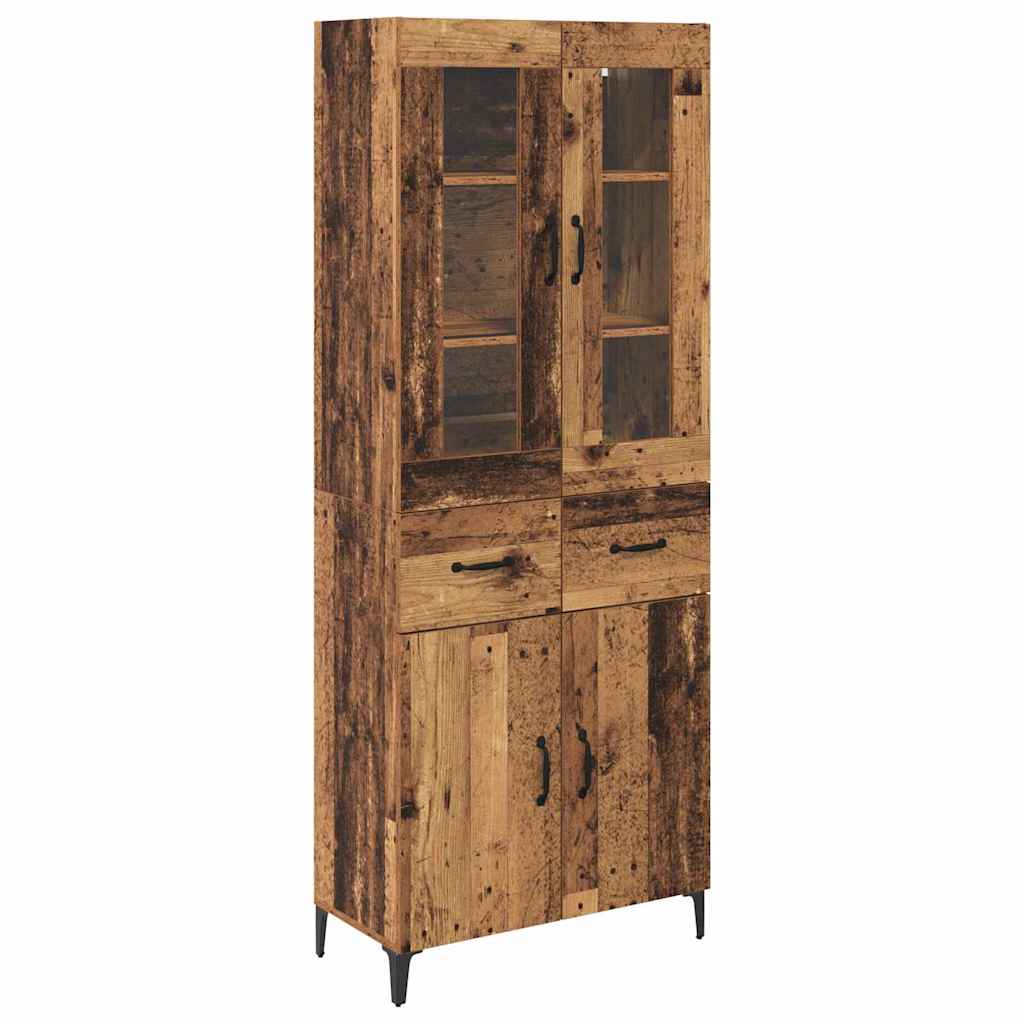 Highboard Wandmontiert Altholz 69,5 x 34 x 180 cm Holzwerkstoff