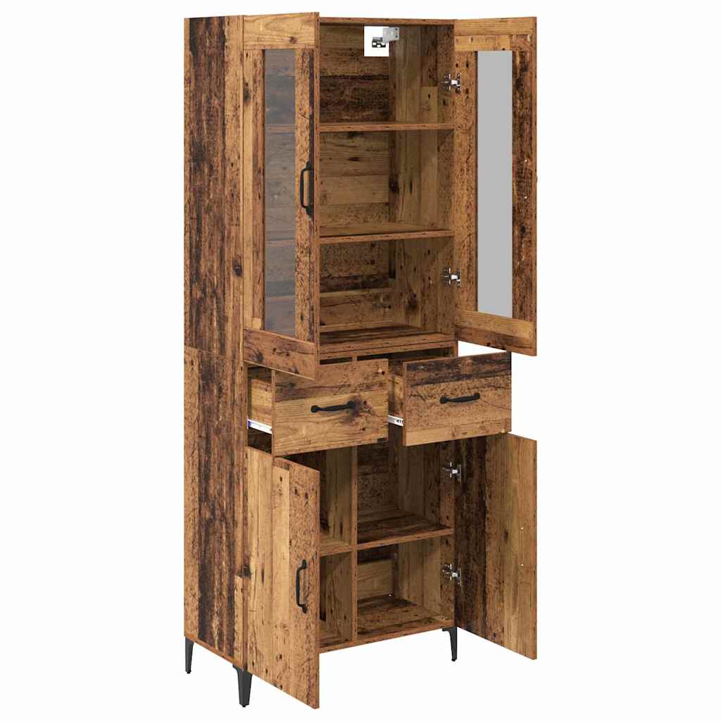 Highboard Wandmontiert Altholz 69,5 x 34 x 180 cm Holzwerkstoff