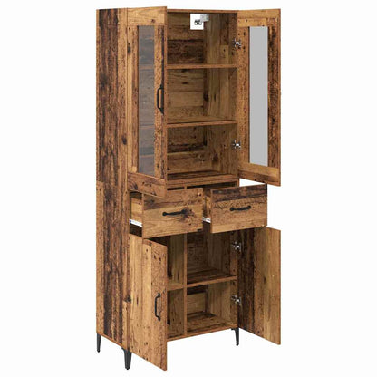 Highboard Wandmontiert Altholz 69,5 x 34 x 180 cm Holzwerkstoff