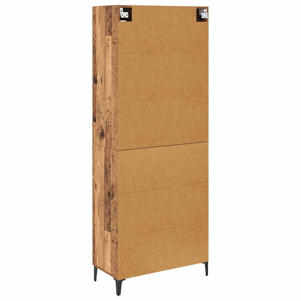 Highboard Wandmontiert Altholz 69,5 x 34 x 180 cm Holzwerkstoff
