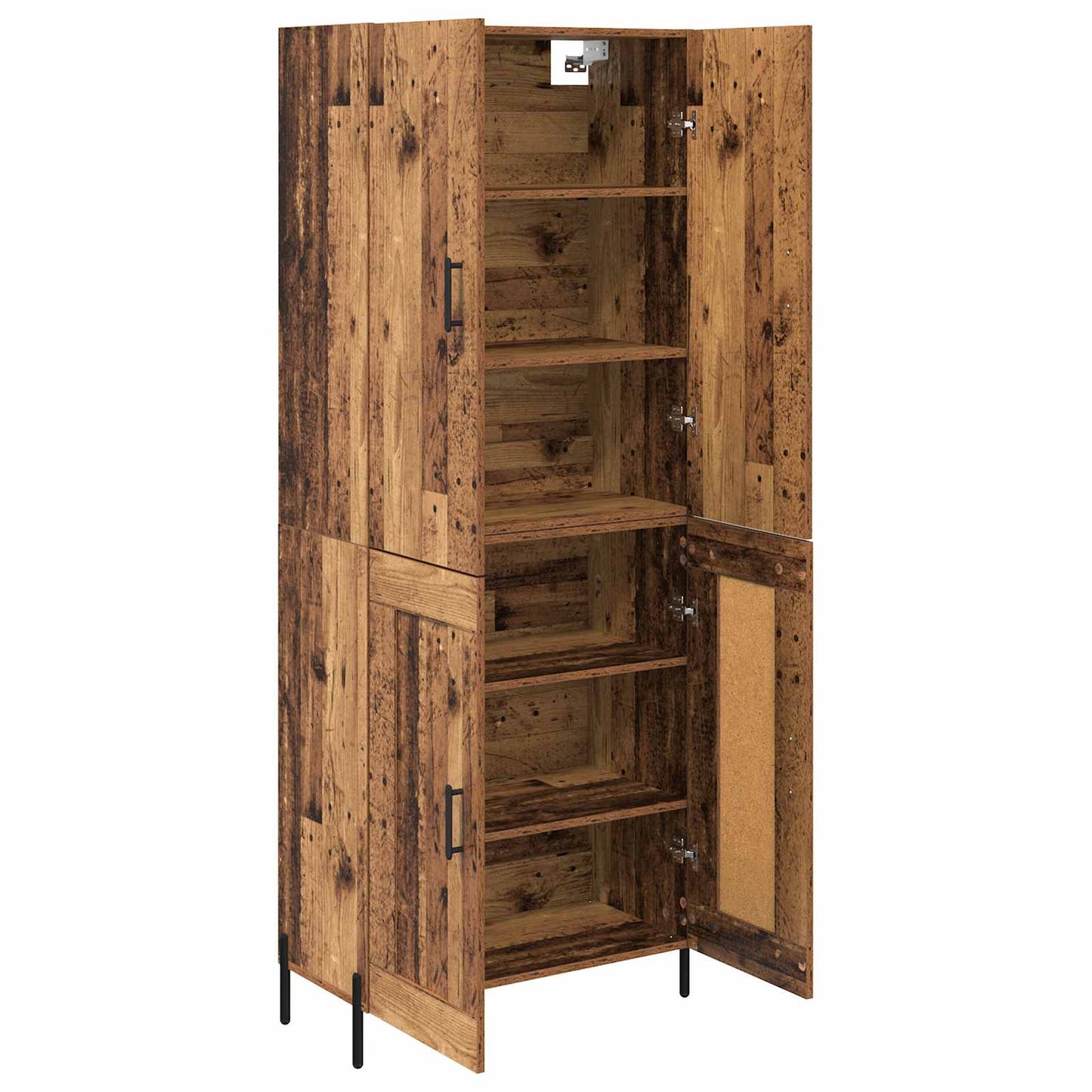 Highboard Wandmontiert Altholz 69,5 x 34 x 180 cm Holzwerkstoff