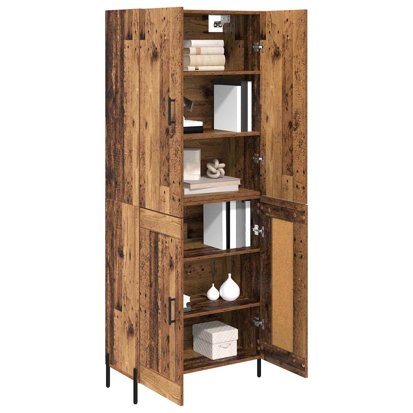 Highboard Wandmontiert Altholz 69,5 x 34 x 180 cm Holzwerkstoff