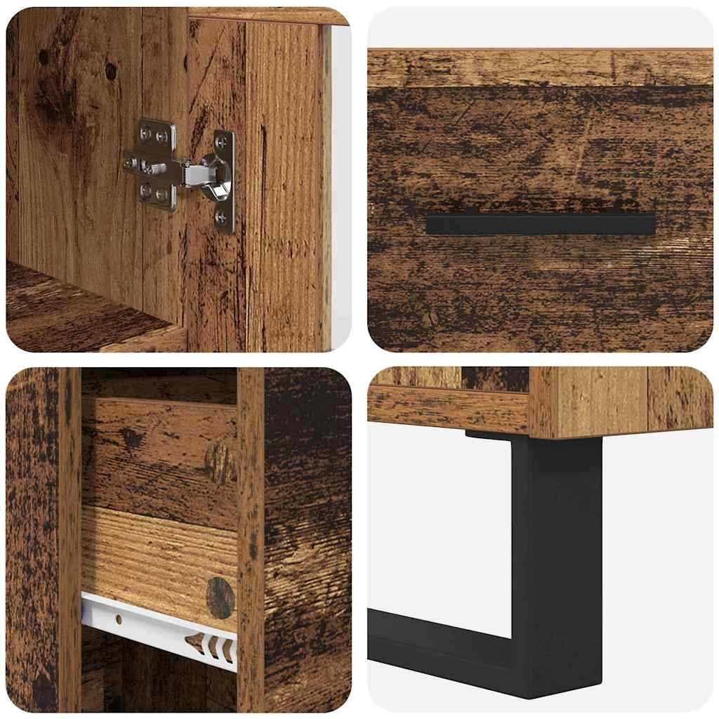 Highboard Altholz 69,5 x 34 x 180 cm Holzwerkstoff