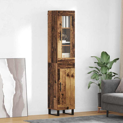 Highboard Altholz 69,5 x 34 x 180 cm Holzwerkstoff