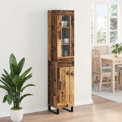 Highboard Altholz 69,5 x 34 x 180 cm Holzwerkstoff