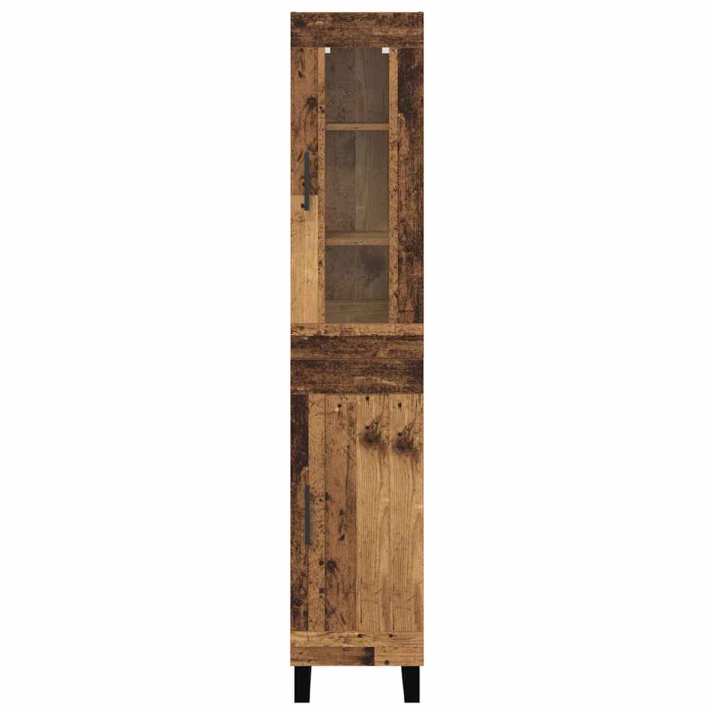 Highboard Altholz 69,5 x 34 x 180 cm Holzwerkstoff